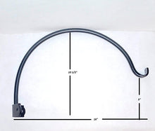 Load image into Gallery viewer, 16&quot; Corner hook Heavy duty made out of solid 1/2 round bar hand forged. Great for hanging plants and solar lights!
