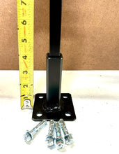 Load image into Gallery viewer, Rusty Handrail posts 4&quot; repair foot on 3 x 3 plate No welding slips inside rails 1&quot; square hollow post includes hardware!
