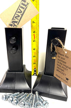 Load image into Gallery viewer, No Weld SLIP FIT 1&quot; Rail Post Repair KIT set screw w/base covers 6 1/2&quot; high one inch rusted broke post pockets INSIDE Bracket Black w/ hardware
