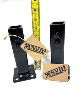 SLIP FIT Repairs 2 set screws for 1" porch stair rails 6 1/2" h 1" rusted broke leg/post slide INSIDE Base NO Welding needed! 2 pk Professionally powder coated Black hardware included!