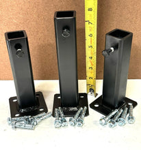 Load image into Gallery viewer, Rusted out repair feet 2- 6 1/2&quot; high 1- 8&quot; High FOR 1&quot; Post slips INSIDE NO Welding needed! painted and hardware included!
