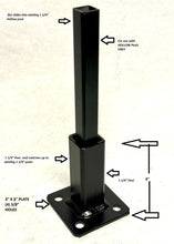 Load image into Gallery viewer, 1.25&quot; Repair Railing Bases for Broken 1 1/4&quot; posts NO welding needed! 4&quot; H for Railings rusty HOLLOW Post, Bracket Slips INTO existing Leg Black
